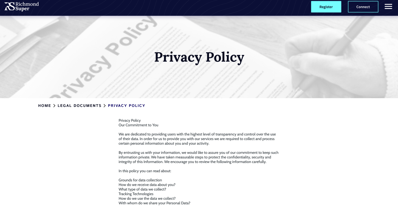 Richmond Super Privacy Policy