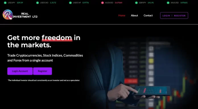 Real Investment Ltd Review (realinvestmentltd.com Scam) Real Investment Ltd Review
